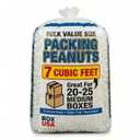 BOX USA 7NUTSW 7 Cubic Feet Loose Fill Packing Peanuts, White