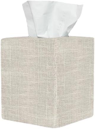 Black Tissue Box Cover, Cute Linen Fabric Decorative Square Tissue Box Holder/Organizer for Bathroom Vanity Countertop/Office/Nightstand/Desk Black Tissue Box Cover, Cute Linen Fabric Decorative Square Tissue Box Holder/Organizer for Bathroom Vanity Countertop/Office/Nightstand/Desk