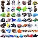 50 Pcs Mini 3D Printed Animals Figurines Set, 3D Printed Toys for Kids, Easter Basket Stuffers for Boys and Girls, School Classroom Prizes, Party Favors, Flexible Articulated Fidget Toys