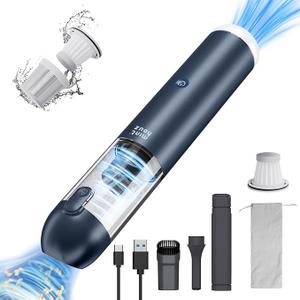 Car Vacuum - 17000Pa/120W Handheld Vacuum Cordless with Blower & 2 Filters, Rechargeable Ultra Lightweight Hand Held Vacuum Mini Vacuum Cleaner for Car Home Pet Office Keyboard Cleaning