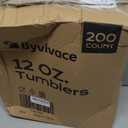 200Counts 12 OZ. Hard Plastic Cups Fancy Disposable Cups for Party, 12 Ounce Clear Elegant Wedding Cups Disposable Wine Glasses for Parties