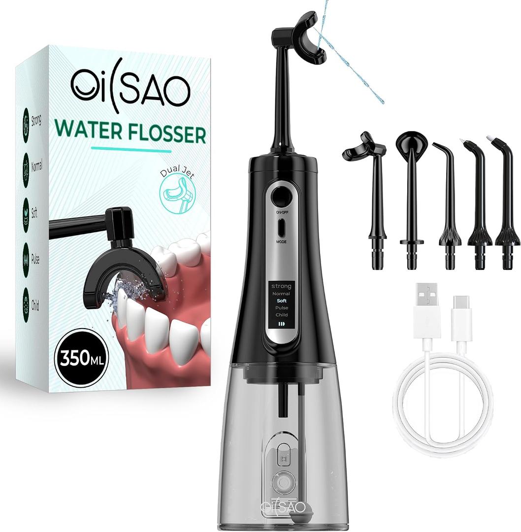 Water Dental Flosser Pick for Teeth,Cordless Rechargeable Portable Flosser