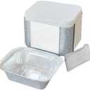 40 Pack Disposable Aluminum Foil Pans 4.7X5.7 with lids, Takeout Food Storage, Food Containers, Heavy Duty Baking Trays for Roasting and Cooking (4.7X5.7, 40 pack)
