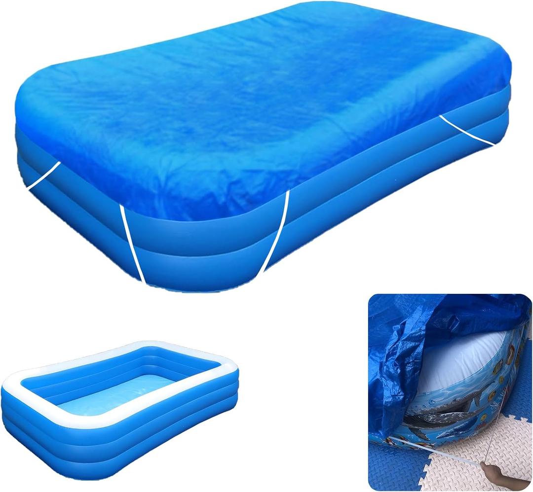10 x 6 ft Rectangular Pool Cover,Fits 120 in x 72 in (305 cm x 183 cm),Dustproof Rainproof Waterproof Square Swimming Pool Cover Thickened Poncho Cover Cloth(only Cover) (120 in x 72 in)