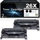 26X CF226X Black High-Yield Toner Cartridge with Chip Replacement for HP 26X CF226X Laser Pro M402d M402dw M402dne; Laser Pro MFP M426dw M426fdw M427dw Printer (Black, 2-Pack)