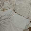 HYMOKEGE Ivory Full Size Comforter Sets Seersucker 7 Pieces, All Season Luxury Bed in a Bag for Bedroom, Bedding Set with Comforters, Sheets, Pillowcases & Shams