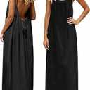 Backless Cami Dress Backless Dress House Dress for Women Sleeveless Long Cami Lounge Dress Backless for Indoor Summer Wear, M