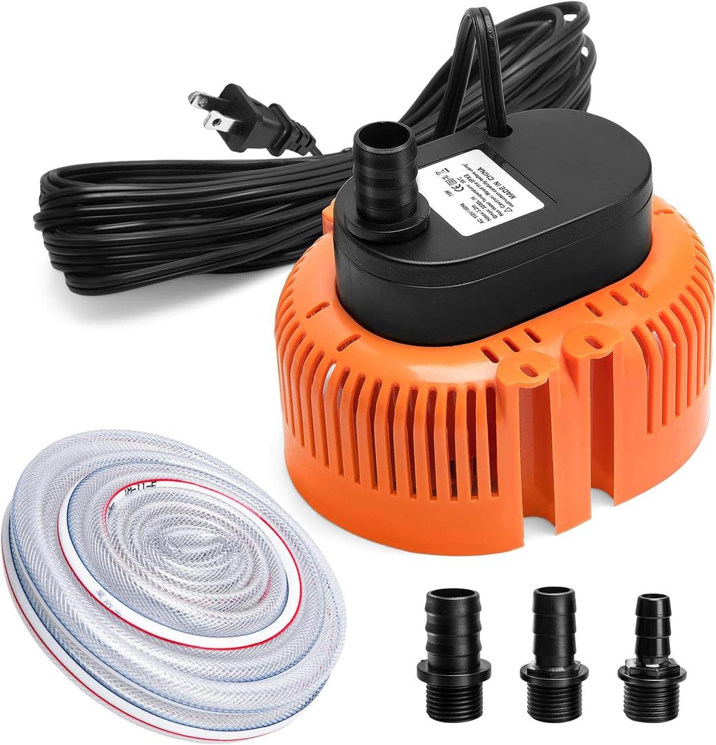 Pool Cover Pump - Move Water Efficiently, 2x Faster Than Ordinary Pumps, Stable Performance, Portable - for Swimming Pool Drainage,Pool Draining, Sump Pump, Above Ground Pools (Orange)