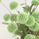 Floroom 5pcs Elf Green Faux Silk Mums Artificial Flowers, Bulk Fake Small Mini Chrysanthemums with Stems for DIY Sage Green Wedding Centerpieces Floral Arrangements Vase Fillers Home Decorations