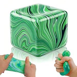 2 x Ice Cube Slow Rising Stress Ball Squishy Fidget Toys for Anxiety Relief