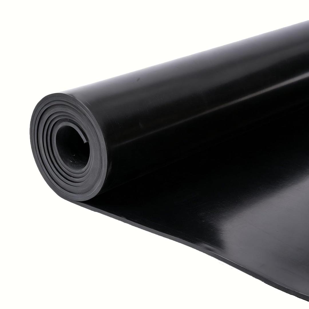Nisorpa Neoprene Rubber Sheet Roll 3.3x9.8 ft 1/8'' Rubber Roll Rubber Garage Floor Mat Flooring Roll Insulated Heatproof Oil Resistant Cushioning of Anti-Vibration for Gasket Material Sealing