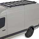 Rough Country Roof Rack System for Mercedes-Benz Sprinter 2500/3500 (2019-2025) - Aluminum Rack with Adjustable Cross Bars, T-Slot Mounting, 600 lb Load