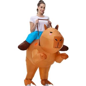 Inflatable Capybara Costume for Adult Blow Up Costumes Halloween Costumes Men Women Funny Ride on Animal Costume for Cosplay Party