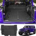 Cargo Liner Fit for 2021-2025 Jeep Wrangler JL Unlimited 4XE 4 Door, Cargo Mat TPE Trunk Mat All-Weather Protection Trunk Liners for 2024 Jeep Wrangler JL/JLU Accessories