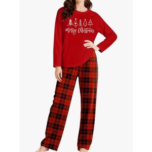 MEESHEEP Christmas Pajamas for Women: Xmas Pj Sets With Long Pant Holiday Party Long Sleeve Sleepwear Set, Large