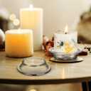 STOBOK Wax Melt Warmer Dish 4.52 Inch Glass Replacement Plate for Aromatherapy Oil Burner Transparent Scented Candle Melting Tray with Easy Clean Surface