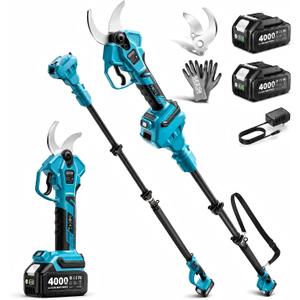 SEESII 2-in-1 Pole Pruning Shears 1.6'' Cut, 20V Cordless, 4.9-9 ft Reach