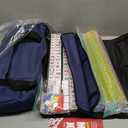 American Mahjong Tile Set,166 White Tiles Mahjong Set,4 Colors Mahjong Racks,Travel Mahjong Set with Blue Carrying Bag, 5" X 2" X 1.2"