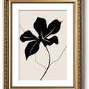 ARPEOTCY Vintage Gold Framed Wall Art Decor, 11x14 Inch Abstract Black Floral Prints, Black and White Wall Art for Living Room Bedroom, Minimalist Botanical Bathroom Decor Aesthetic
