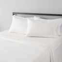 Amazon Basics Lightweight Super Soft Microfiber 4 Piece Sheet Set, Wrinkle Resistant, with 14-Inch Deep Pockets, Full, Cream, Solid