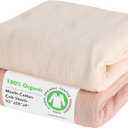 100% Organic Cotton Muslin Baby Fitted Crib Sheets 2 Pack 52x28 Inches Cream&Muted Pink, Ultra Breathable and Soft Sheet Fits Standard Crib Mattress Sheet Neutral Toddler Bedding for Baby Boys Girls