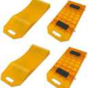 4 Packs Tire Saver Ramps, Non-Slip Prevent Flat Spots Caused by Long Parking, Flat Tire Prevention Tire Ramps, Quality Portable Handle Design for Easy Movement Suit for Cars RV Camper Trailer
