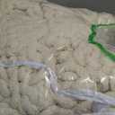 Bigacogo Chunky Knit Throw Blanket for Couch, 40x60 inches, 100% Hand Knitted with Thick Jumbo Chenille Yarn, Cozy Soft Large Rope Knot Cable Crochet Blankets for Sofa Bed Living Room, Beige