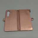 XcaseBar for Samsung Galaxy S24 5G Wallet case with Zipper Credit Card Holder RFID Blocking, Flip Folio Book PU Leather Shockproof Protective Cover Women Men for Samsung S24 Phone case, Rose Gold
