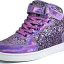 Wooowyet Glitter Shoes Kids High Top Sneakers for Boys Girls Gift Party Birthday Christmas Halloween (13 Little Kid)