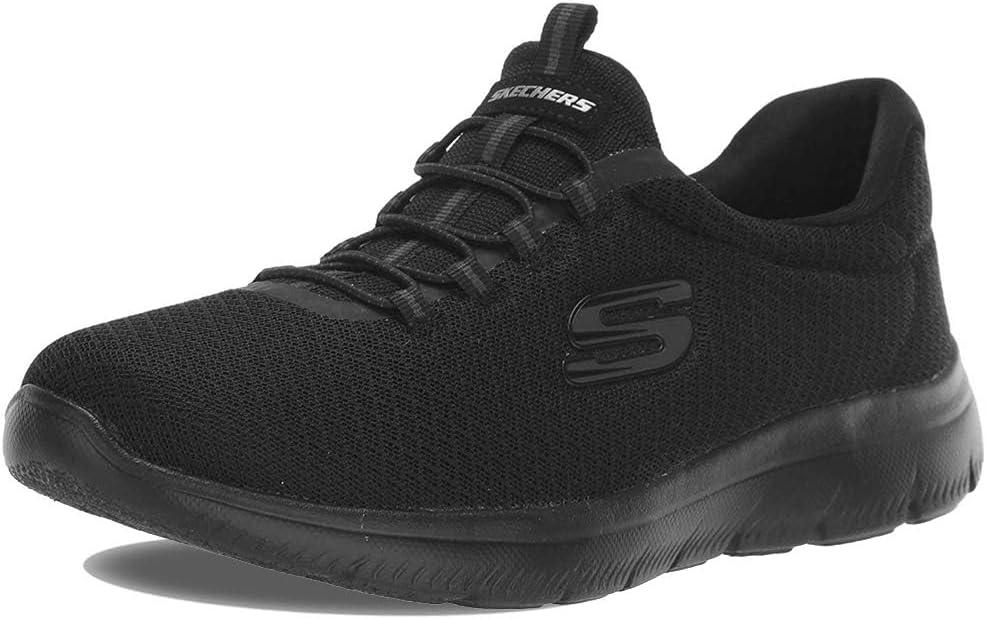 Skechers Women's Summits Sneaker, Black/Black, 7,5