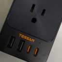 30W Wall Charger, TESSAN Fast Charging Multi Plug Adapter with 3 Outlet Extender Surge Protector, Multiple Plug with 4 USB Block Power Delivery (2 USB C Ports) for Home Office Essentials (2 USB-A+2 USB-C(30W), Black)