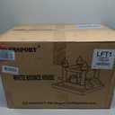 White Bounce House with Blower Included, 9x9x7FT Inflatable Bounce House Castle with Ball Pit and Slide,Small Jumper Bouncy Castle, Fun for Kids Birthday Party