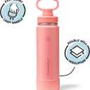 ThermoFlask Insulated Water Bottle with Spout Lid (24 oz, Sunkissed Coral) - Leakproof, Stainless Steel Water Bottle for Cold & Hot Drinks, Travel & Daily Hydration