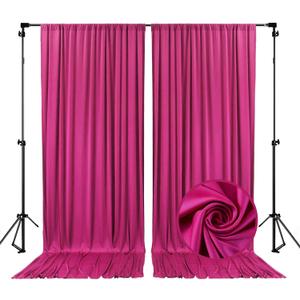 10 x 10 Feet Fuschia Backdrop Curtain for Partie, Background Curtains for Photoshoot, Birthday, Wedding, Halloween, Thanksgiving, Christmas, New Year Party Decorations 5Ft x 10Ft, 2 Panels
