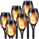 Toodour Solar Torch Flame Lights, 6 Pack Solar Lights Outdoor with Flickering Flame, Waterproof Patio Light Landscape Decoration Lighting for Garden, Lawn, Yard, Outdoor Decorations