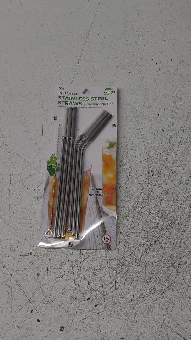 6 Pcs Stainless Steel Straws, Reusable Metal Straws for 30 oz & 20 oz Tumblers Cups Mugs Cold Beverage, Free Cleaning Brush Included