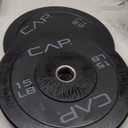 CAP Barbell Rubber Olympic Bumper Plate | Multiple Options/Colors (15lbs - Pair)