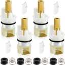 4 Pieces RP25513 Faucet Stem Replacement for Faucet Repair Kit with RP4993 Seat and Spring, 8 Cartridge for Kitchen