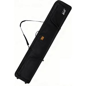 WOLT Rolling Ski Bag,Padded Snowboard Bag with Wheels for Air Travel, Fit to Double Pairs of Skis up to 175 or 190 cm