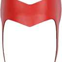 Superhero Red Headpiece Leather Scarlet Women Crown Headpiece Witch Cosplay Costumes Halloween Leather Mask Headgear