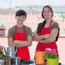 2 Pack Red Aprons for Cooking with Pockets Kitchen Aprons for Chef Men Women Adjustable Neck Strap BBQ Grilling Apron