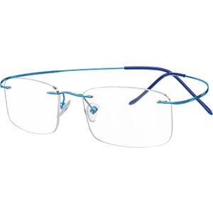 Eyekepper 2.75 Reading Glasses, Readers for Men and Women, Blue | Men's Titanium Rimless Magnifying Glass, Womens Reader Eyeglasses, Lightweight Cheaters, Scratch Resistant & Comfortable