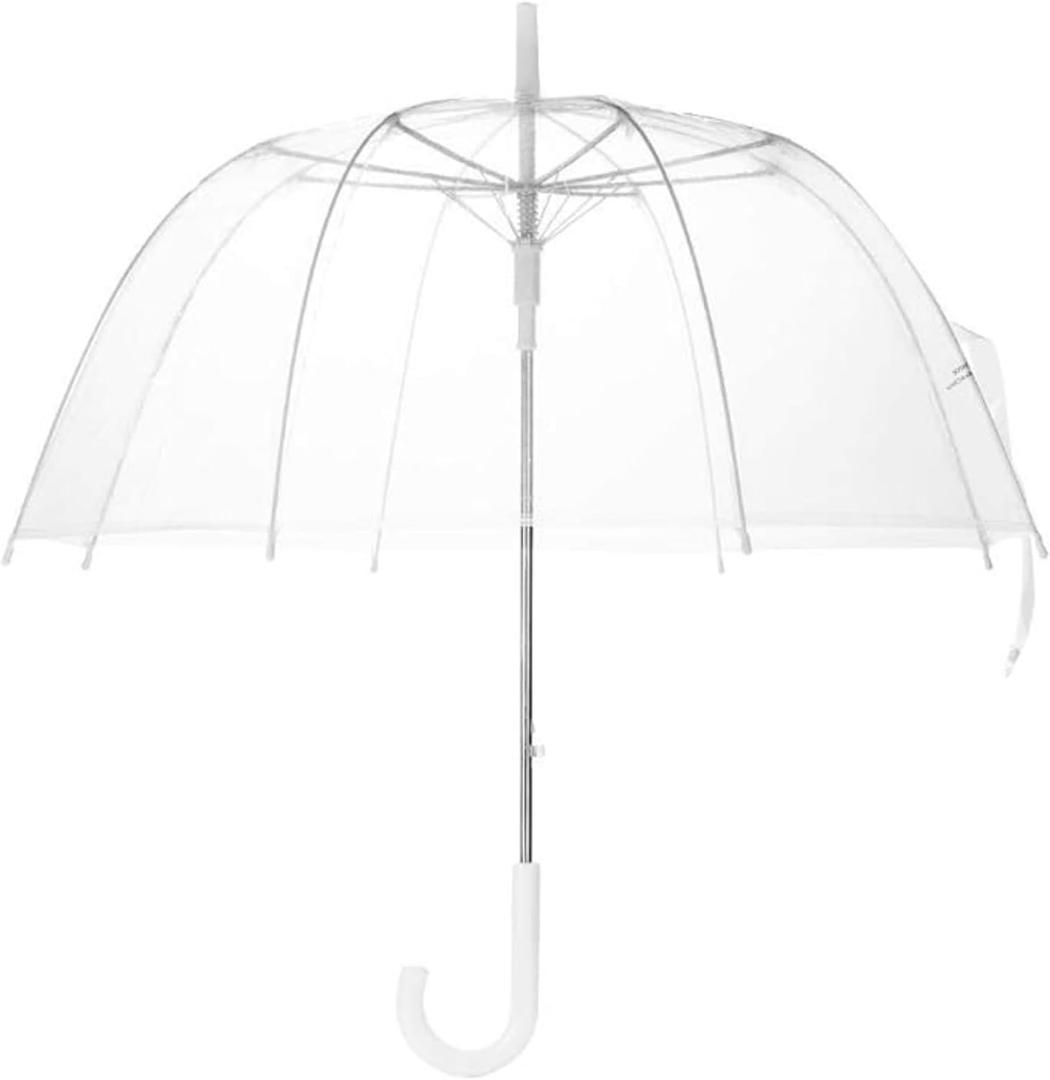 Clear Bubble Umbrella See Through, Rain & Windproof Umbrella for Weddings, Prom, Graduation and Outdoor Events - Automatic Open, Crook Handle, Clear Dome