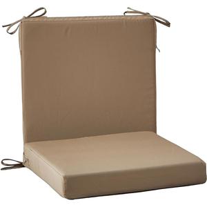 SAMTY 20 x 20 Inch Outdoor Chair Cushions for Patio Furniture, UV Resistant Non Slip Waterproof Replacement Patio Seat Cushion with Ties Set of 2, Khaki