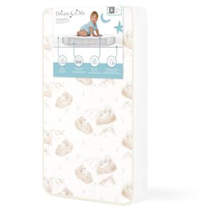 Dream On Me 2-in-1 Breathable Dual-Sided Portable/Mini Crib Coil Mattress 3 Firm Innerspring Core, Waterproof Vinyl Cover, GREENGUARD Gold Certified, Fits Standard Mini & Portable Cribs