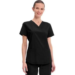 Cherokee Scrubs for Women V-Neck Top, 3 Pockets, Fade Resistant, Soft Stretch Fabric with Shirttail Hem & Side vents - WW665, 4XL