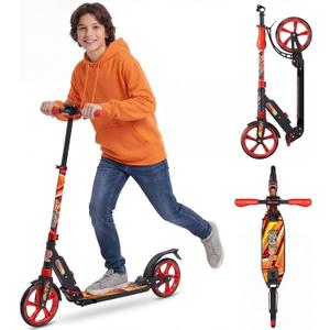 Skidee Adult & Teen Scooter Adjustable Height, Folding, Large Wheels, Lightweight, Durable, Anti-Shock Suspension, Up to 220 lbs
