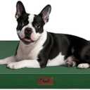 Tail Stories Outdoor Dog Bed for Small Dogs, Waterproof Dog Crate Bed for Medium Dogs Cats, Orthopedic Egg Crate Foam Pet Bed with Washable Removable Oxford Cover, Dark Green