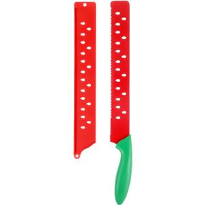 PRETYZOOM Watermelon Cutter with Sleeve Serrated Knife for Slicing Melons Bread and Cakes Kitchen Tool for Home Baking and Fruit Preparation