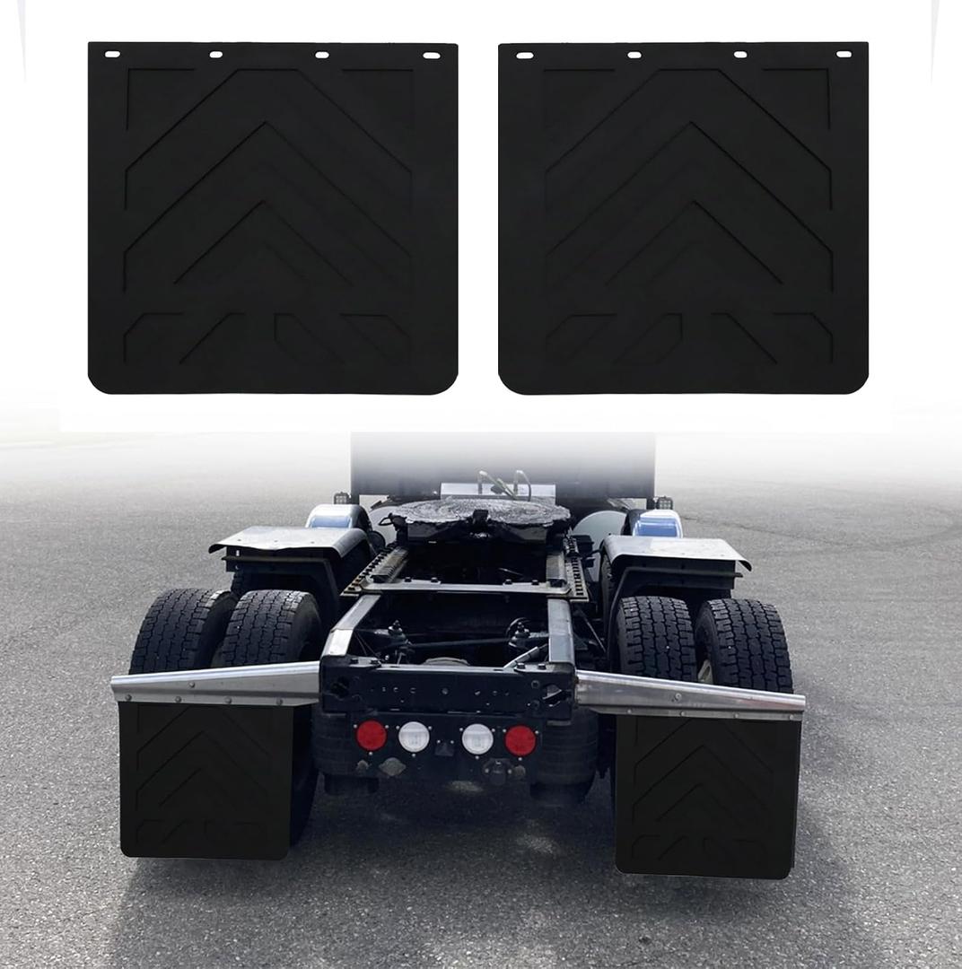 24 x 24Inch Mud Flaps for Semi Trucks PVC Polymer Tractor Trailer Heavy Duty Rubber Mudflaps Splash Guard, 2PCS